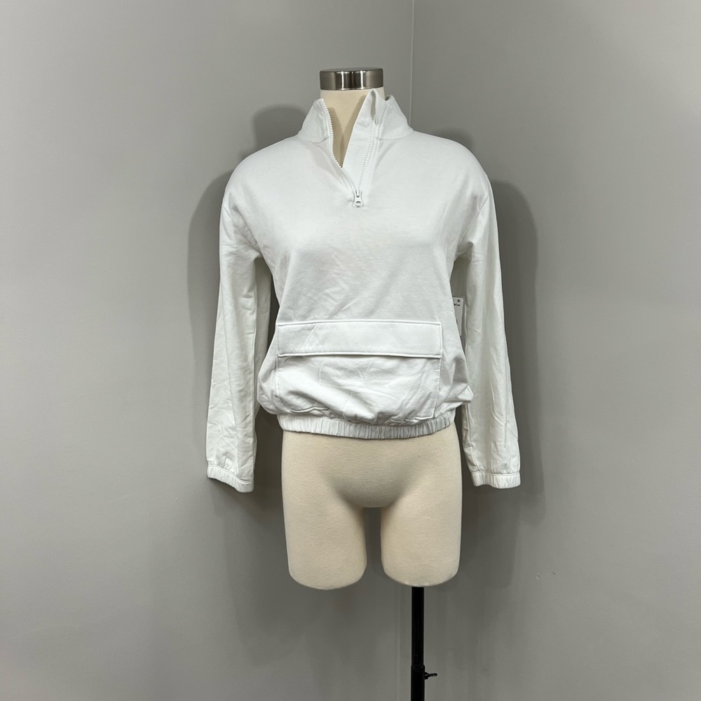 Zella White Cropped Sweater